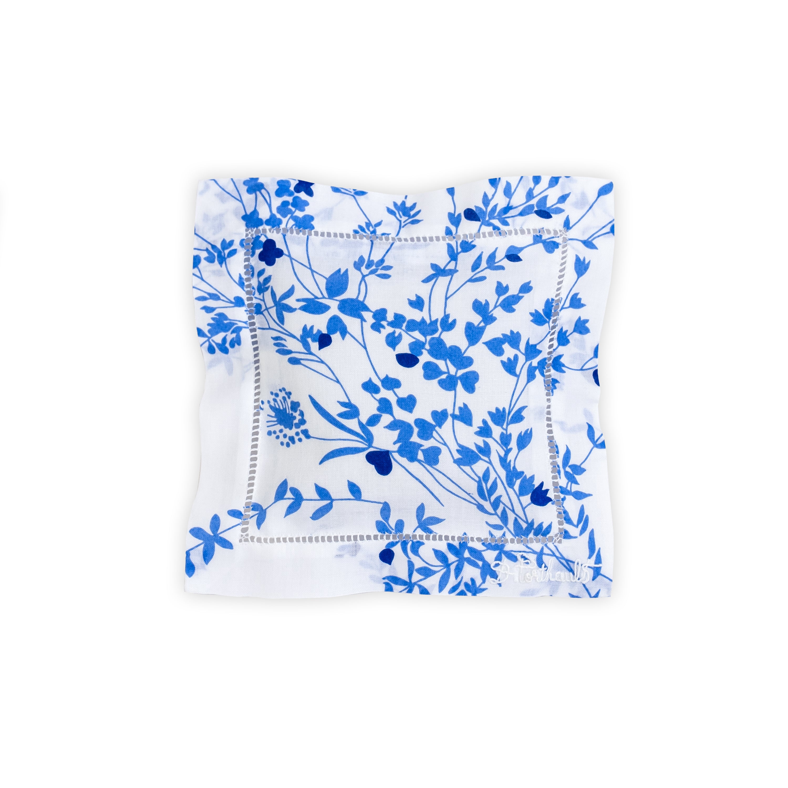 Jeté de Fleurs Blue Emb. Square Sachet