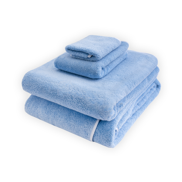 Solid #9508 Blue / Wavy White Towels