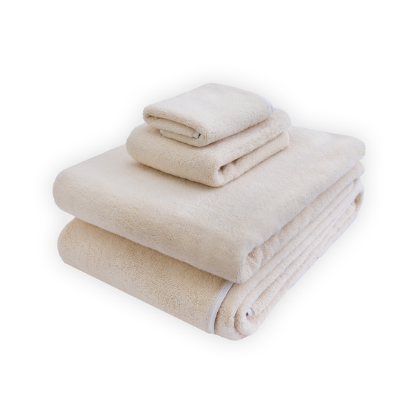 Solid #9626 Ivory / Wavy White Towels