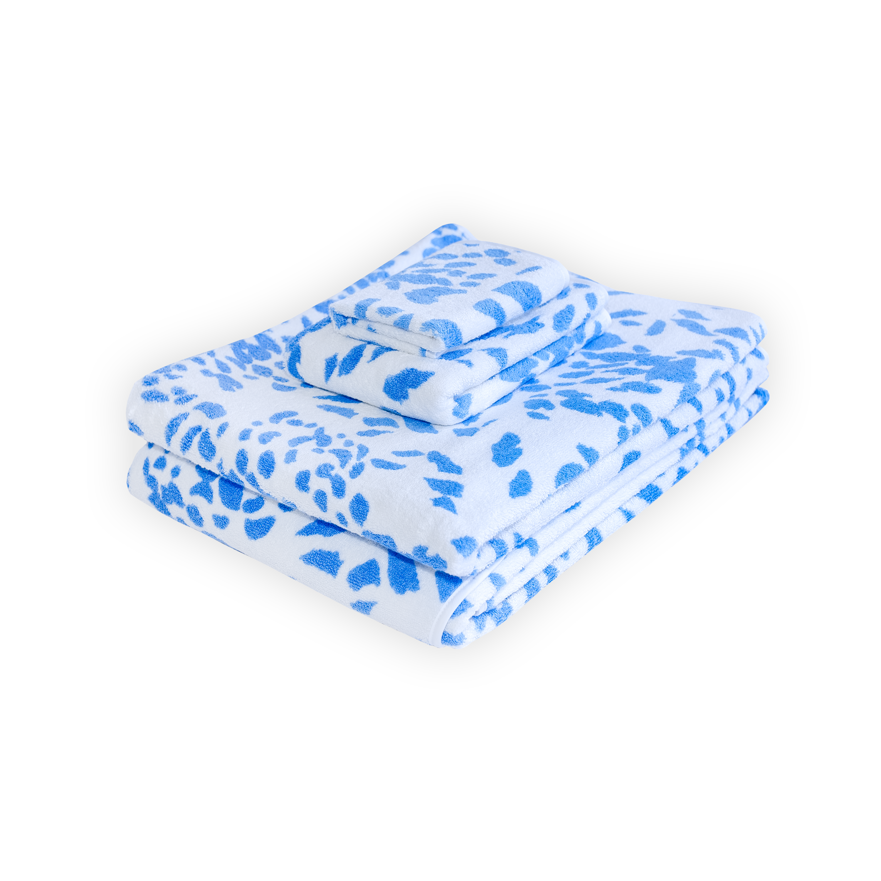 Alizée Blue / Wavy White Towels