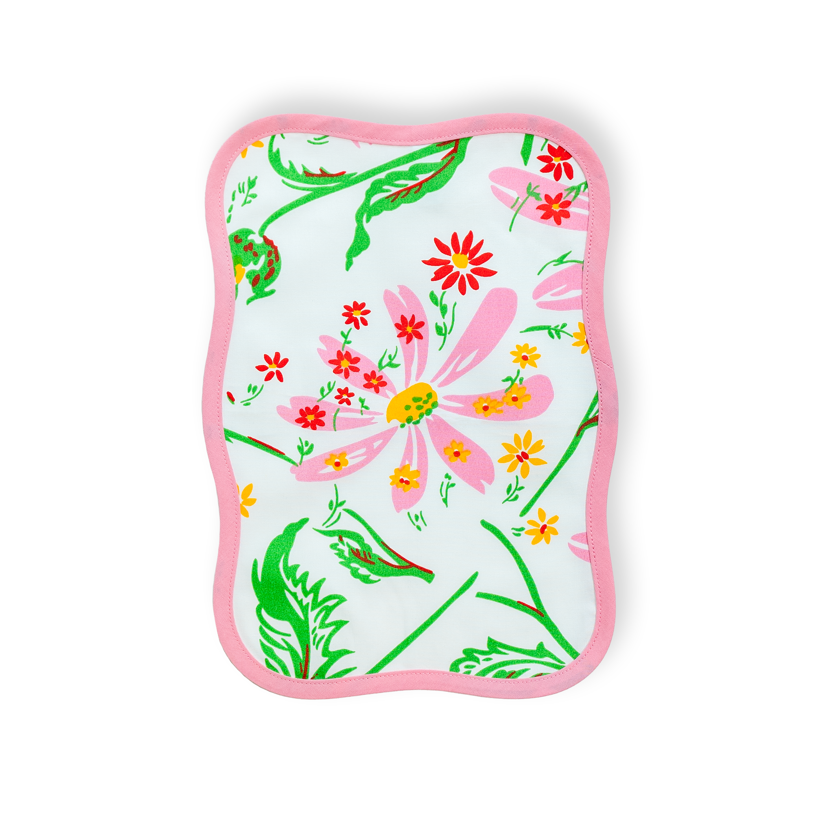 Marguerites Pink/Green Printed Cocktail Napkins