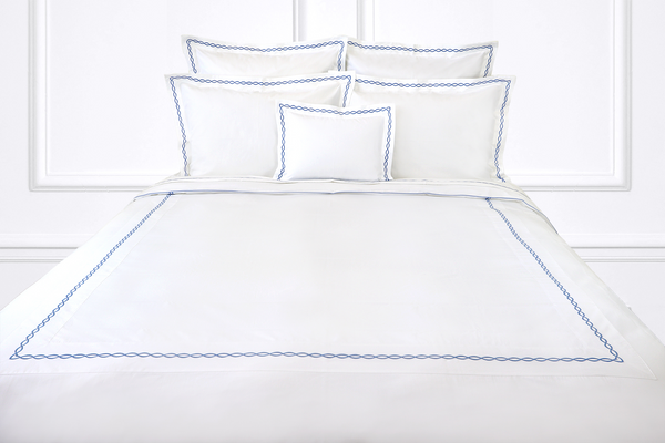 Lacet Blue Emb. Bed Linens