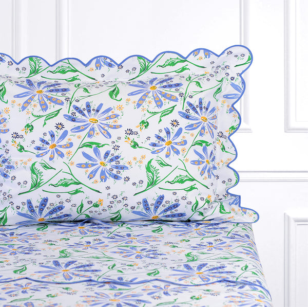 Marguerites Blue/Green Bed Linens