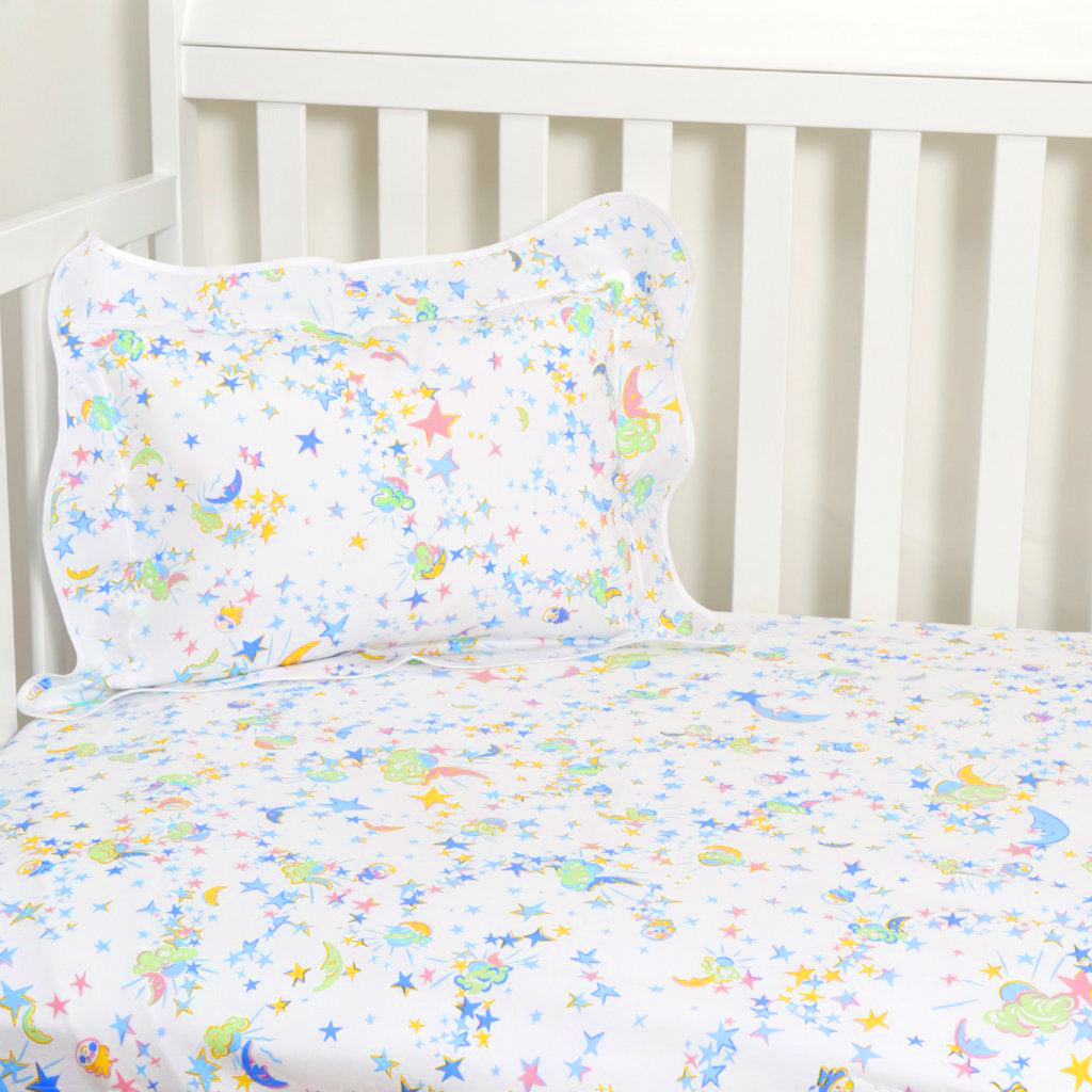 Moons & Stars Multi Fitted Crib Sheet