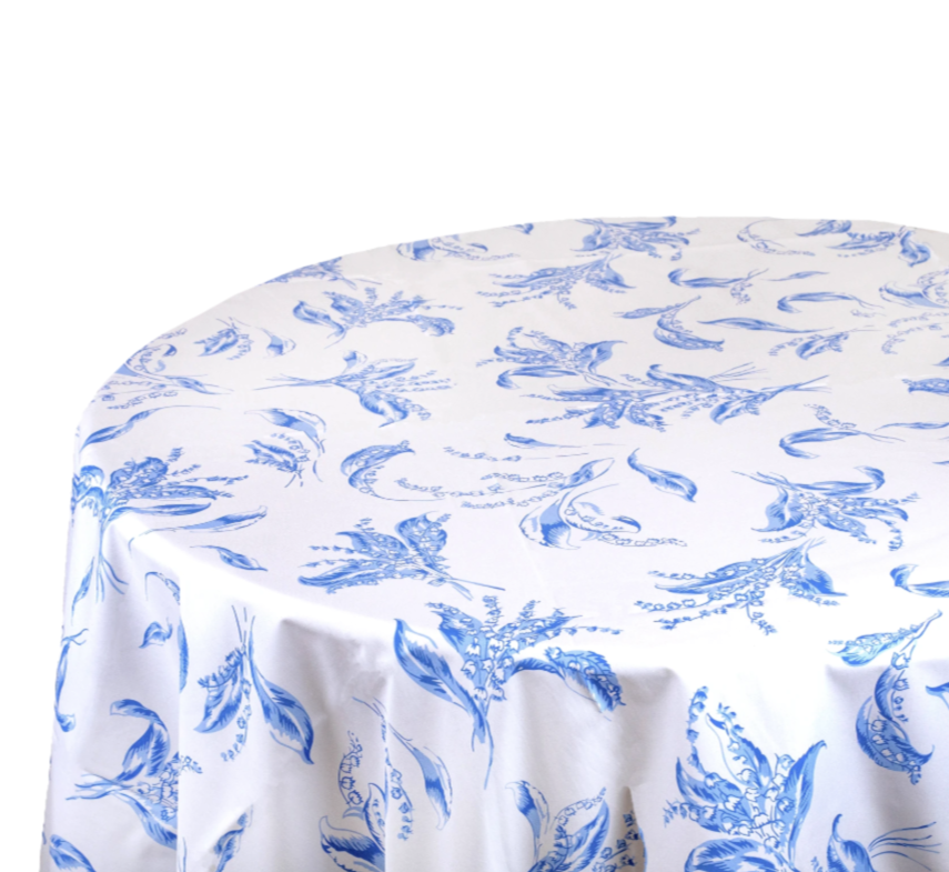 Muguet Blue Printed Tablecloths