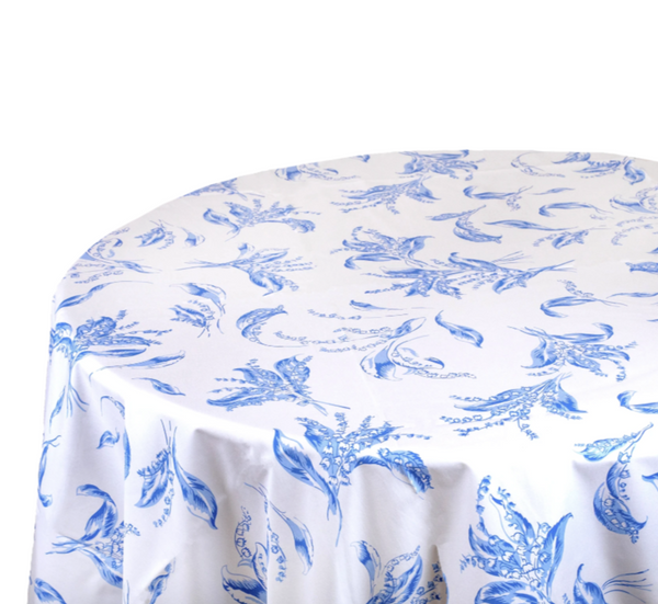 Muguet Blue Printed Tablecloths