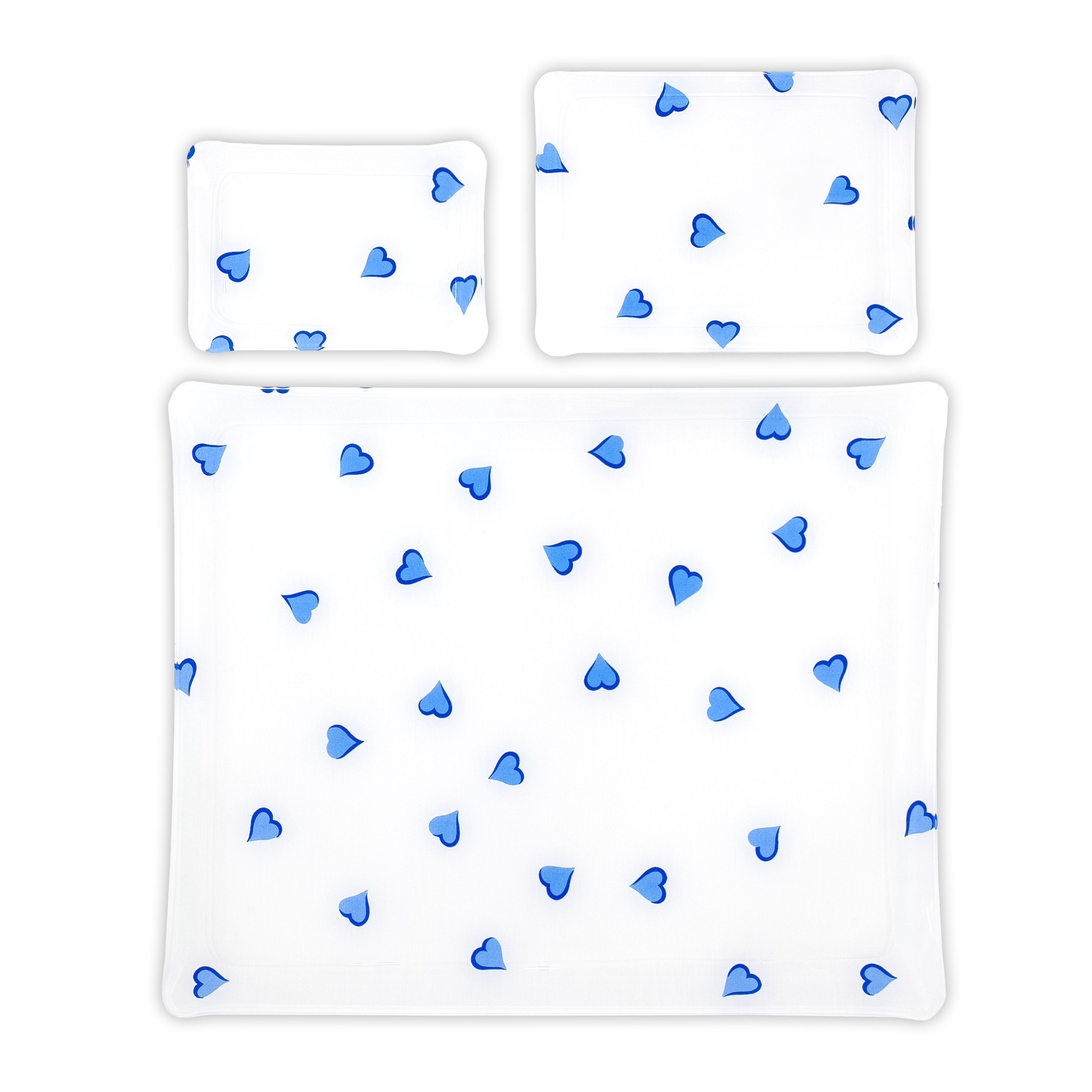 Coeurs Blue Laminated Trays
