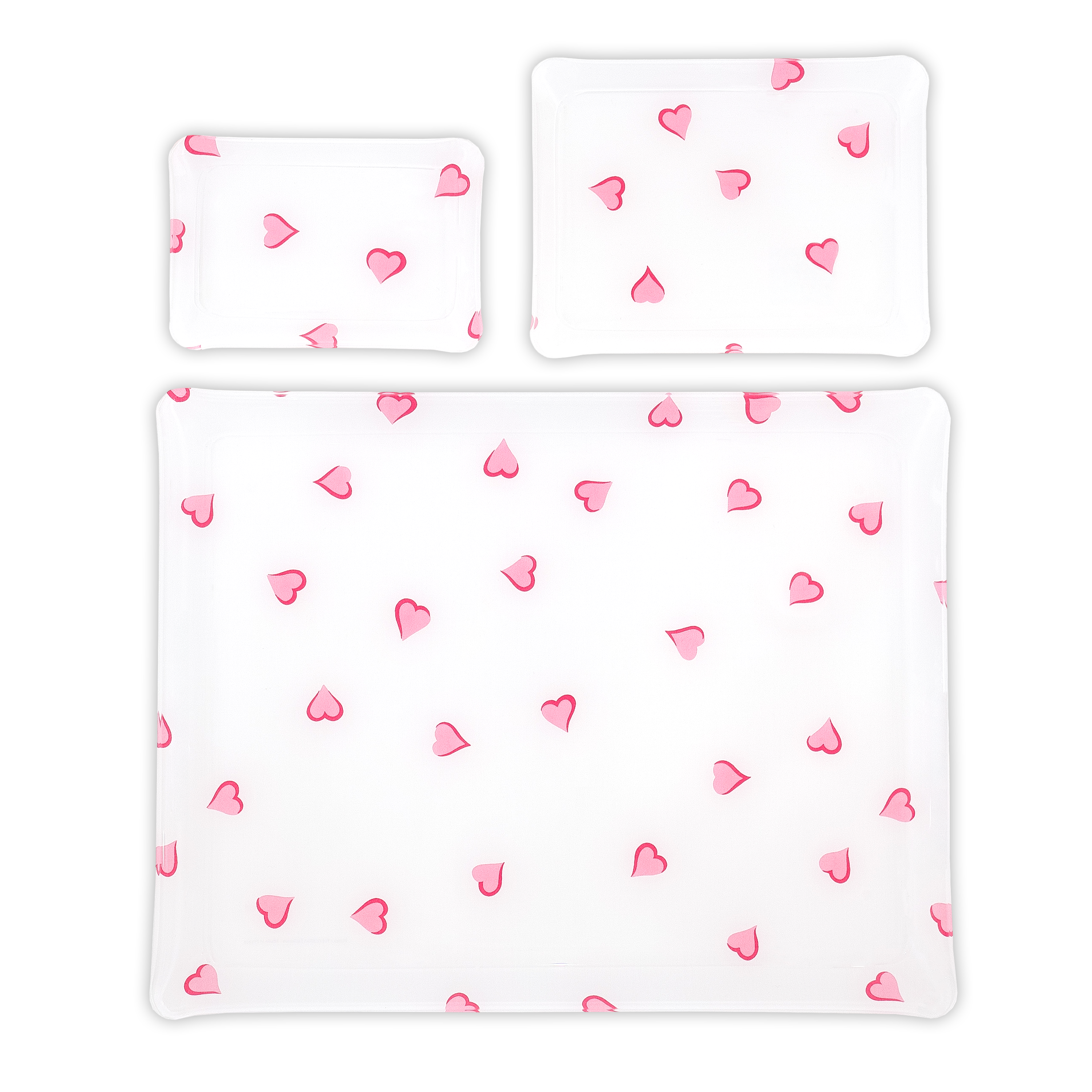 Coeurs Pink Laminated Trays