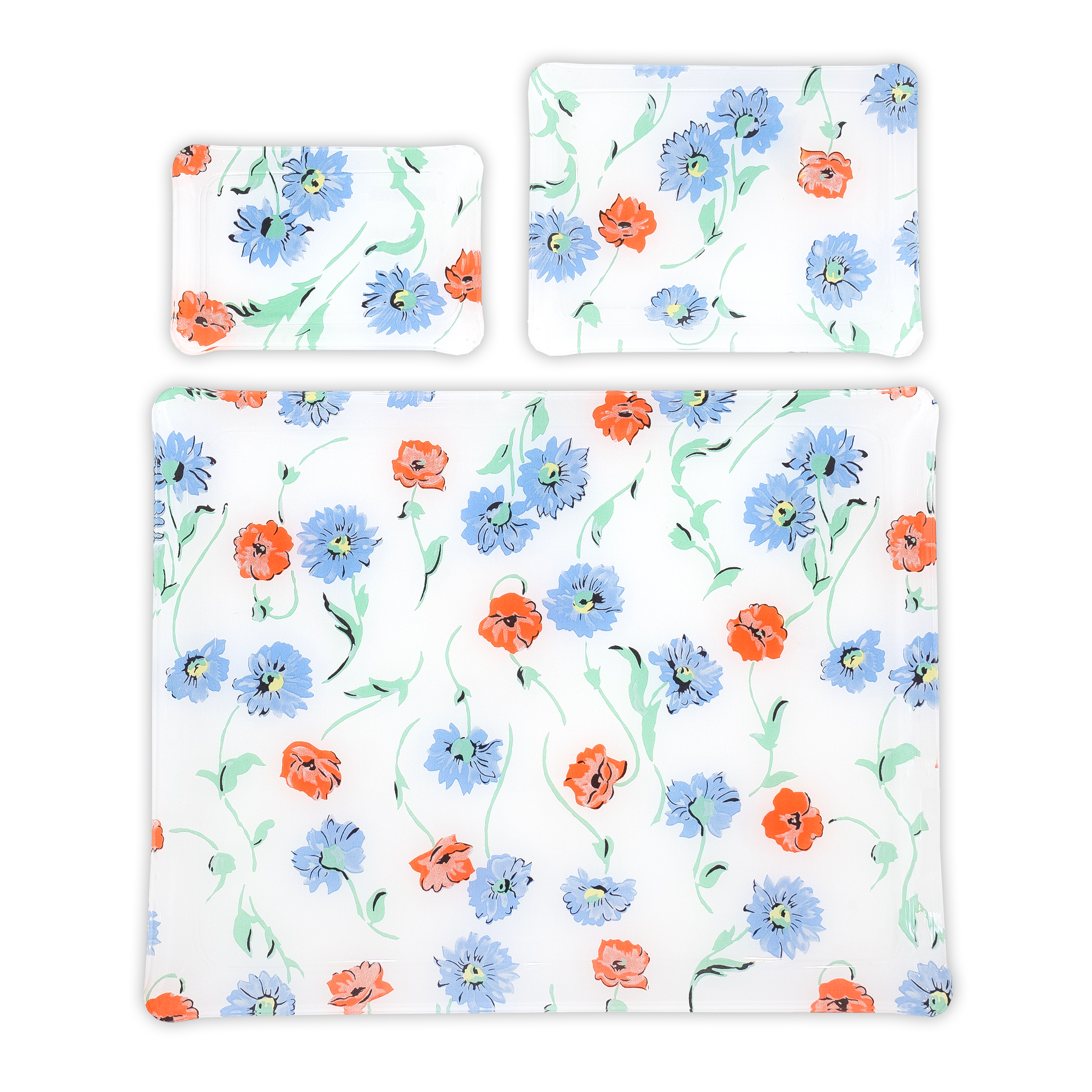 Fleurs des Prés Red/Blue Laminated Trays