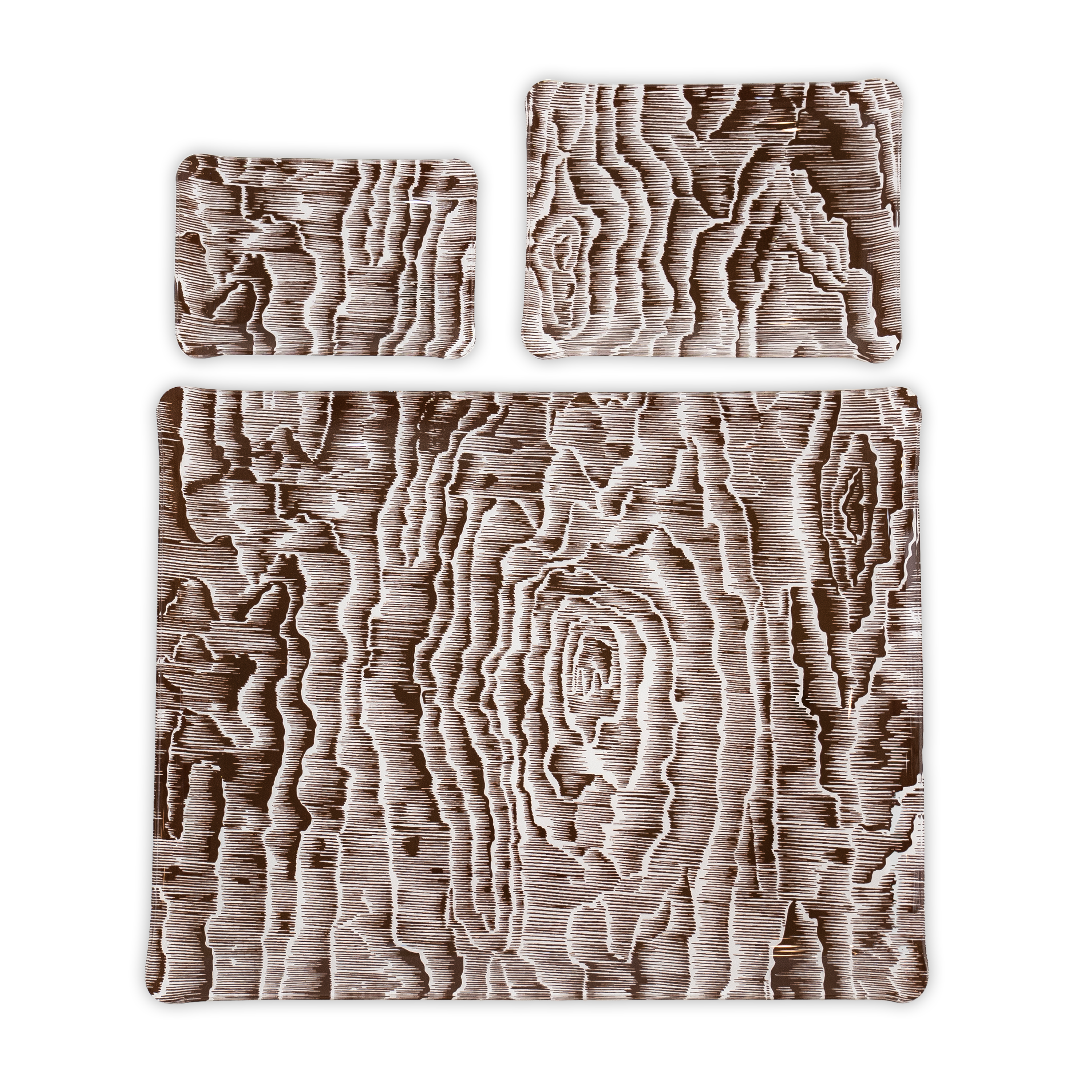 Bois de Moiré Brown Laminated Trays