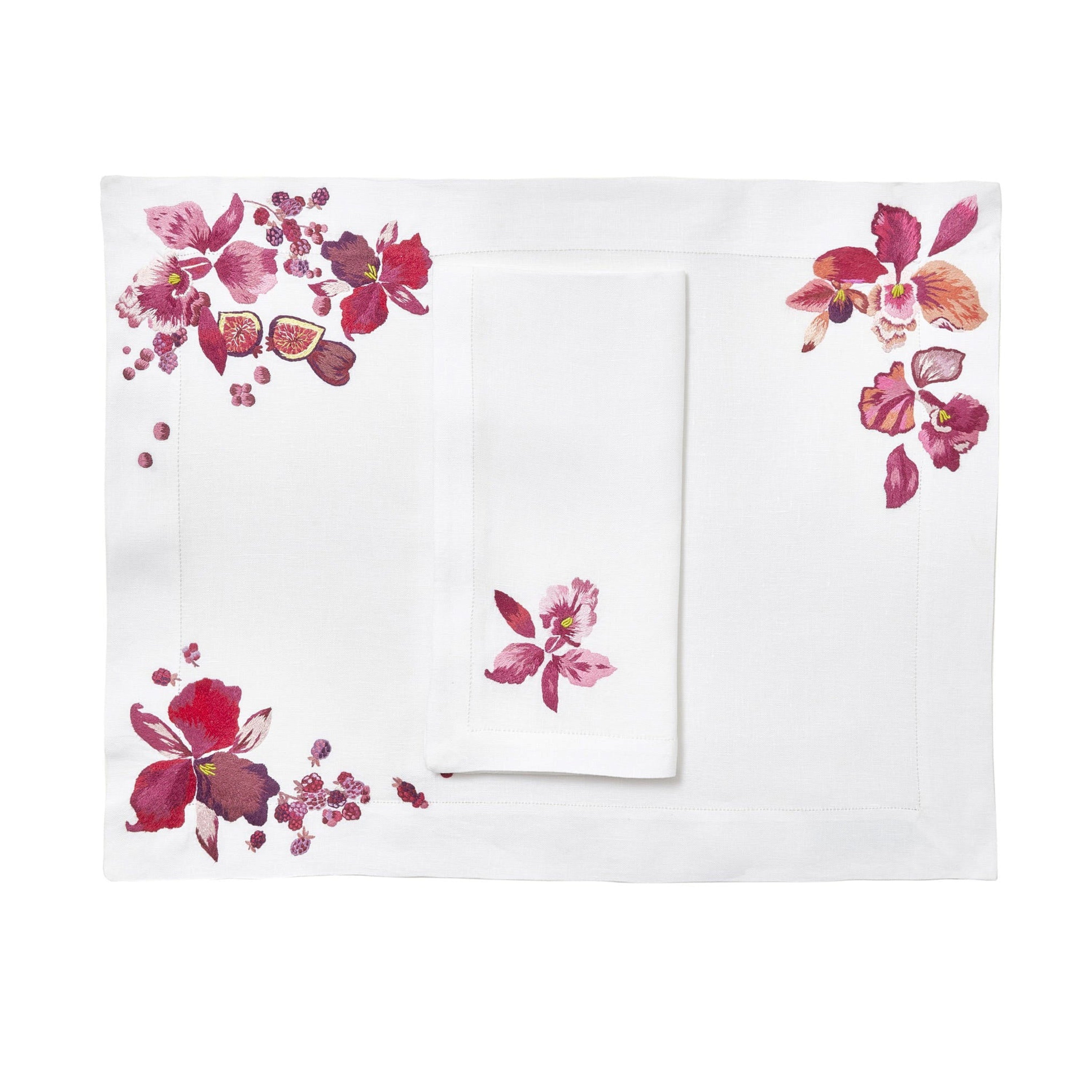 Orchidée Emb. Placemat/Napkin Sets