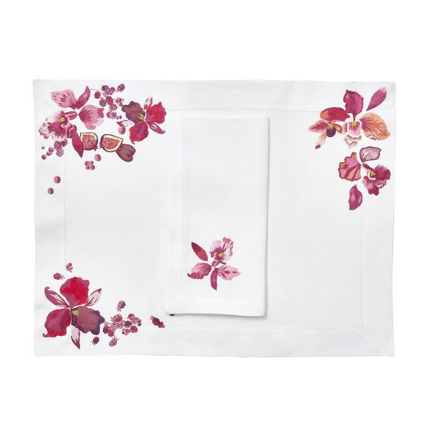 Orchidée Emb. Placemat/Napkin Sets