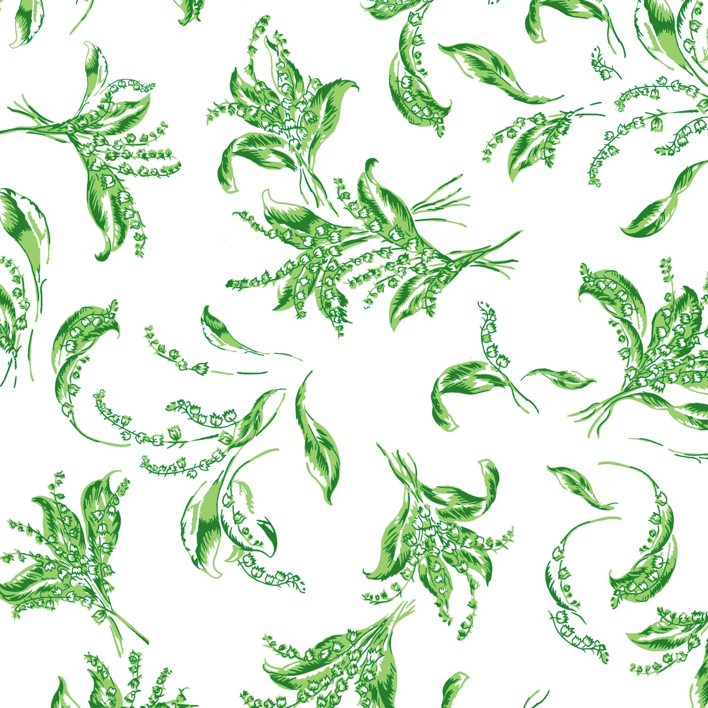 Muguet Green Printed Tablecloth