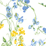 Pois de Senteur Blue/Yellow Wavy Bed Linens