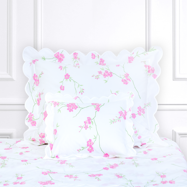 Fleurs de Pêcher Pink/Green Bed Linens