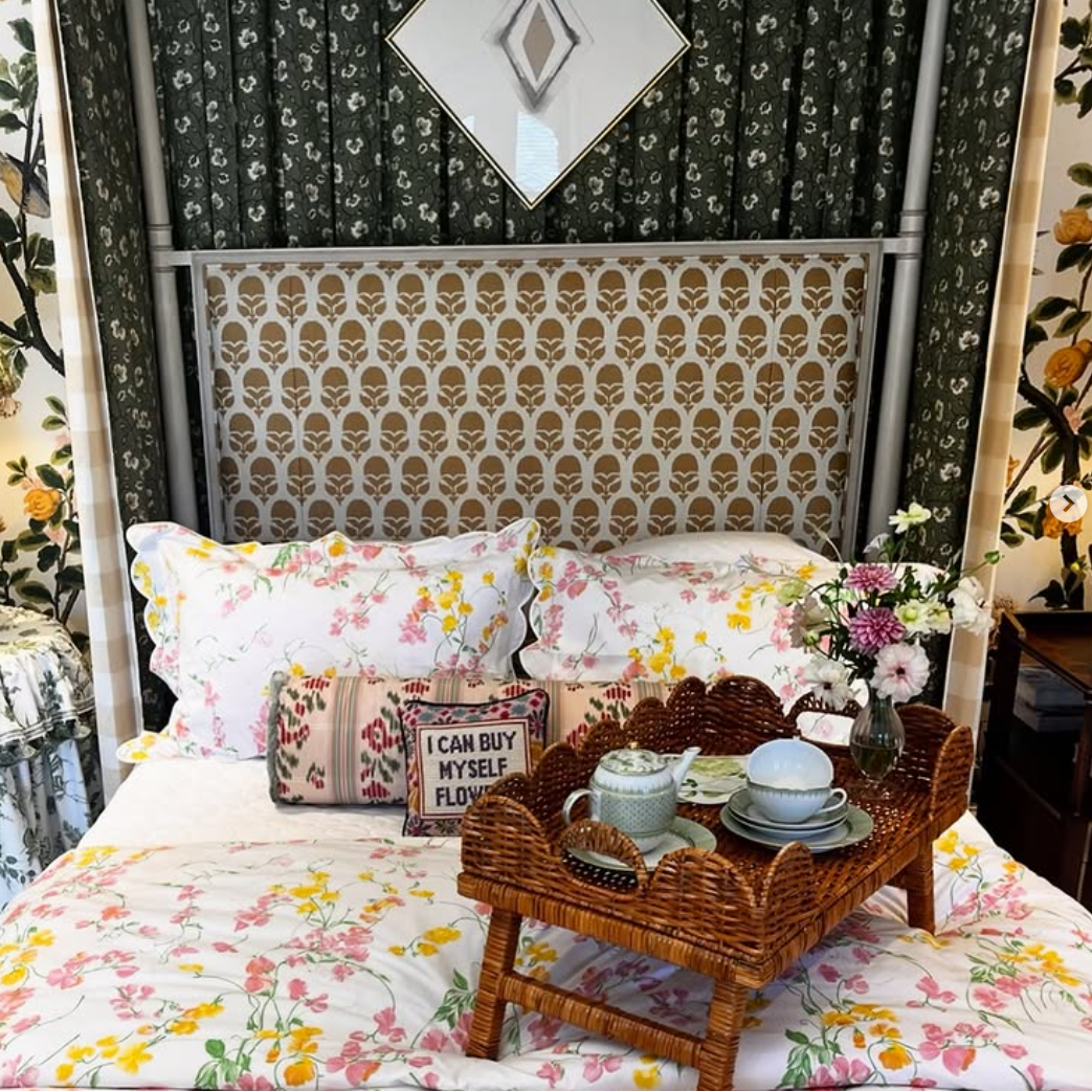 Pois de Senteur bed linens at Flower Magazine Nashville Showhouse! By Kim Scodro Interiors