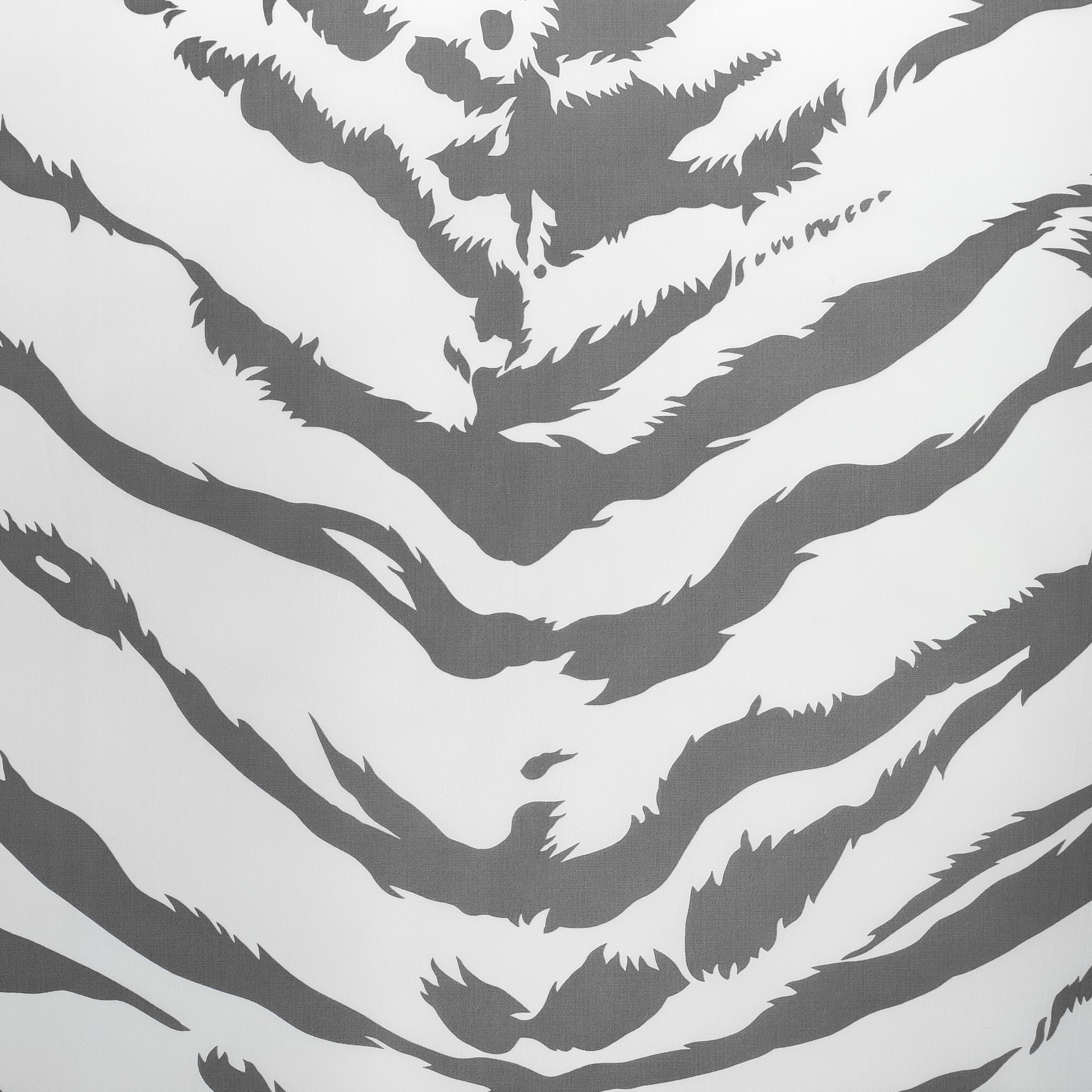 Close up of grey strips on a white background, Tigre print.