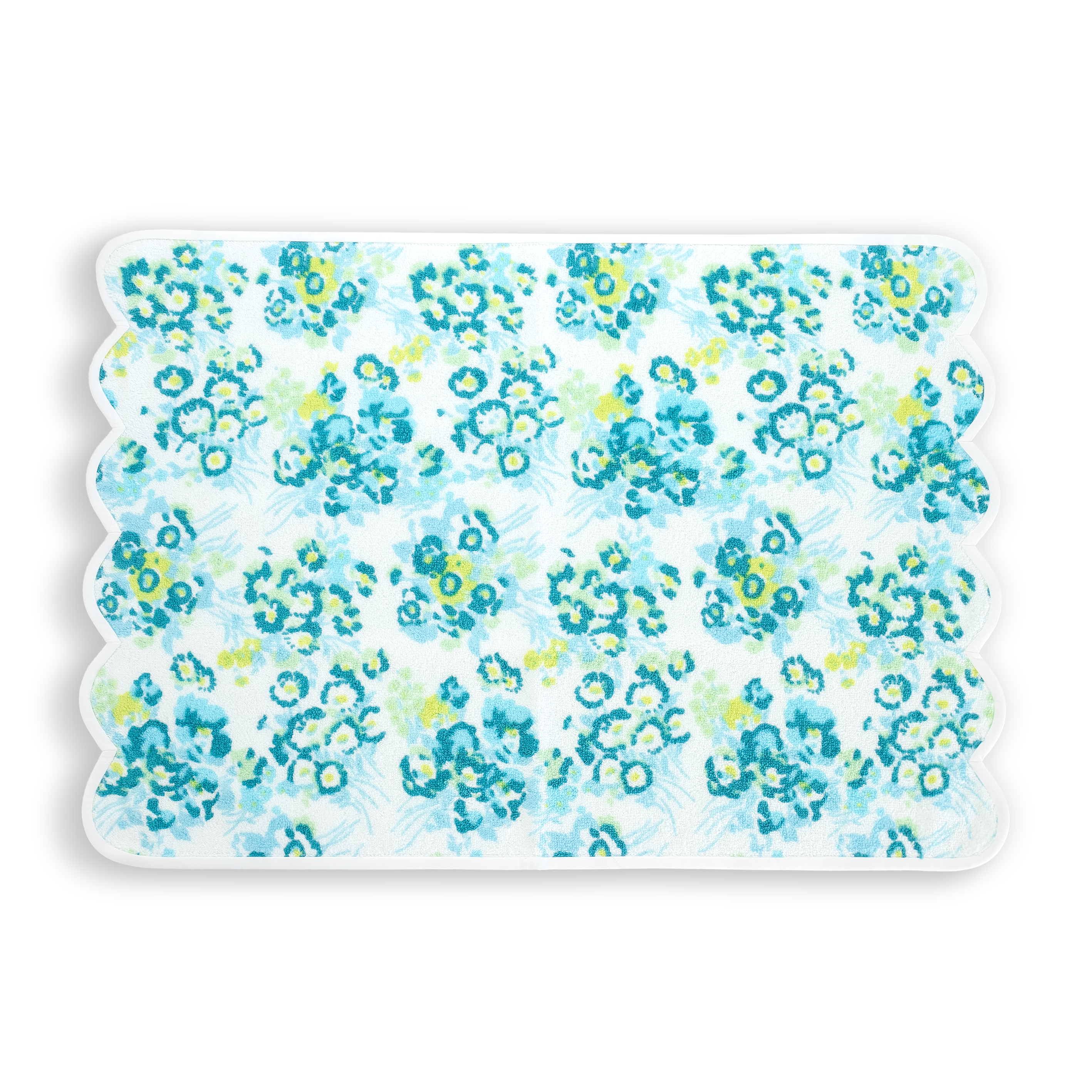 Hand Towel of blue and green floral print, new york mille fleurs