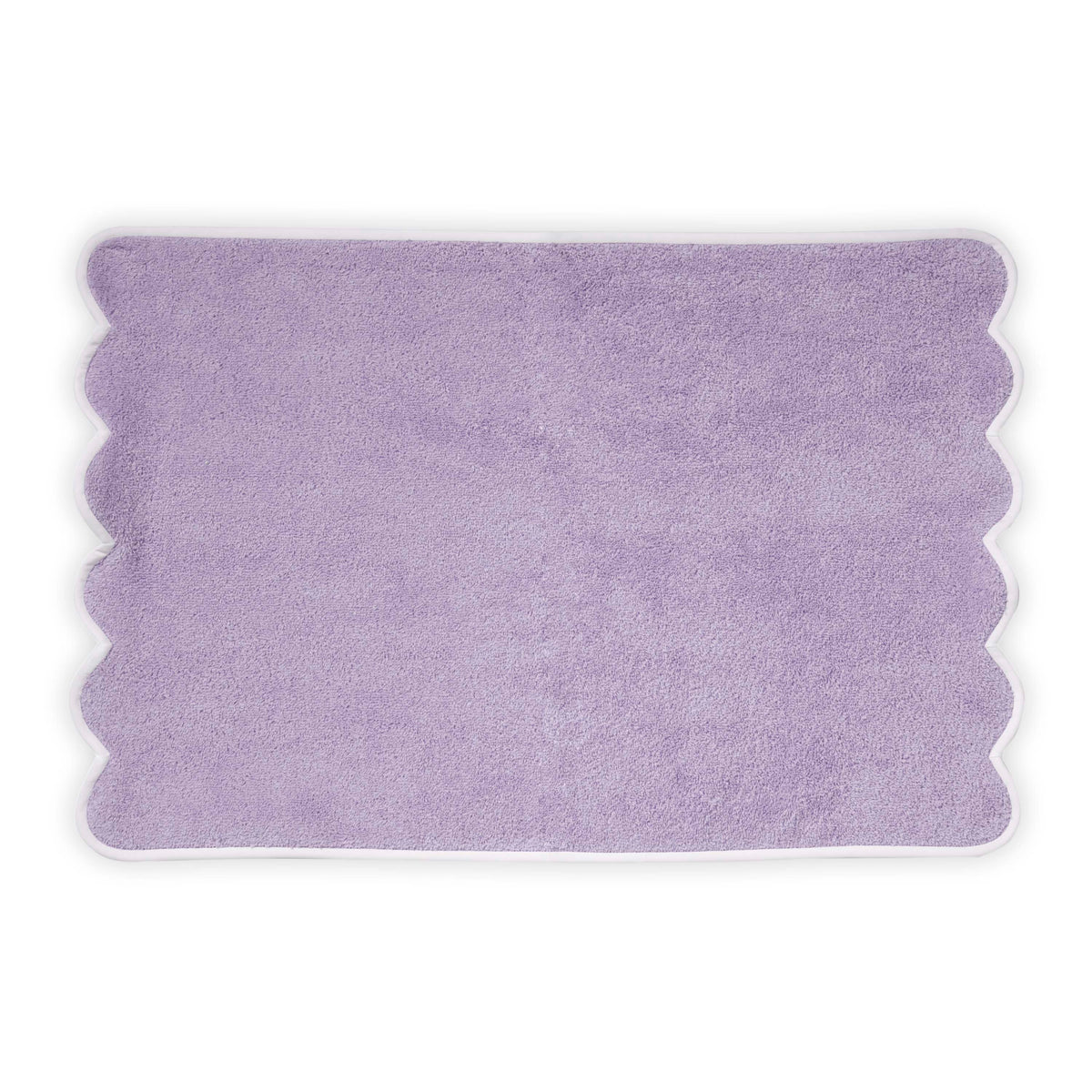 Solid Lavender with Scallop White Towels