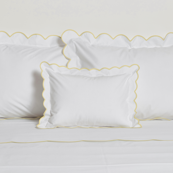 White with #312 Yellow Scallop Bed Linens