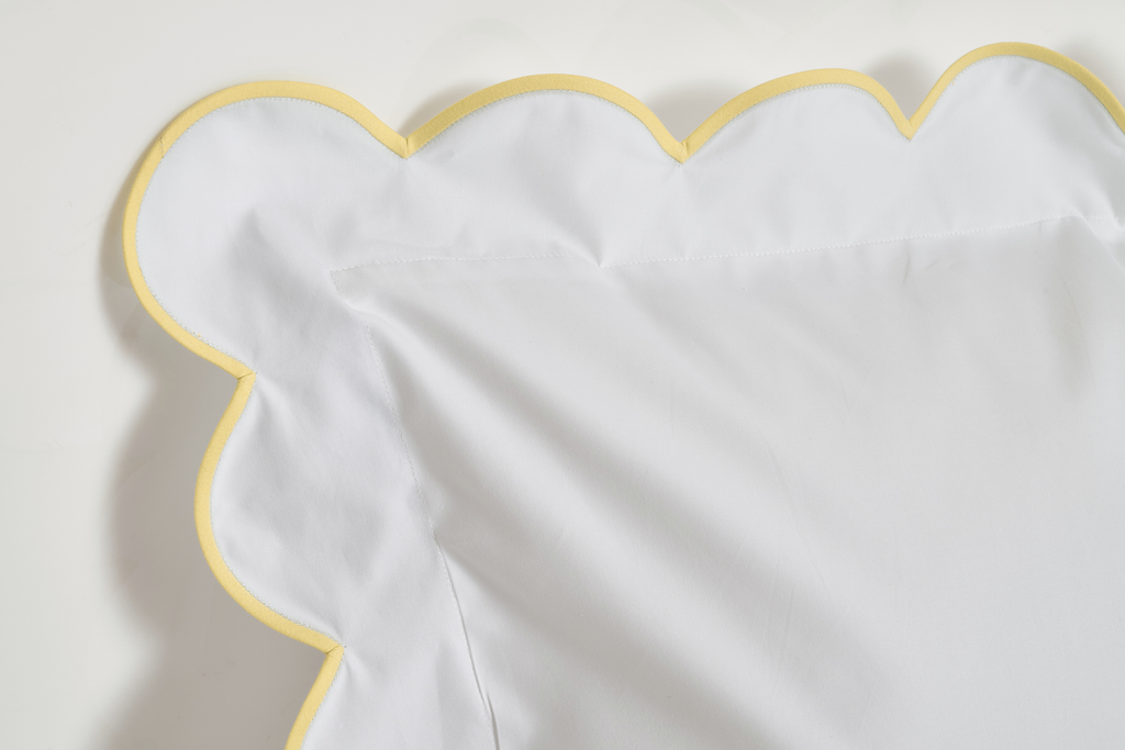 White with #312 Yellow Scallop Bed Linens