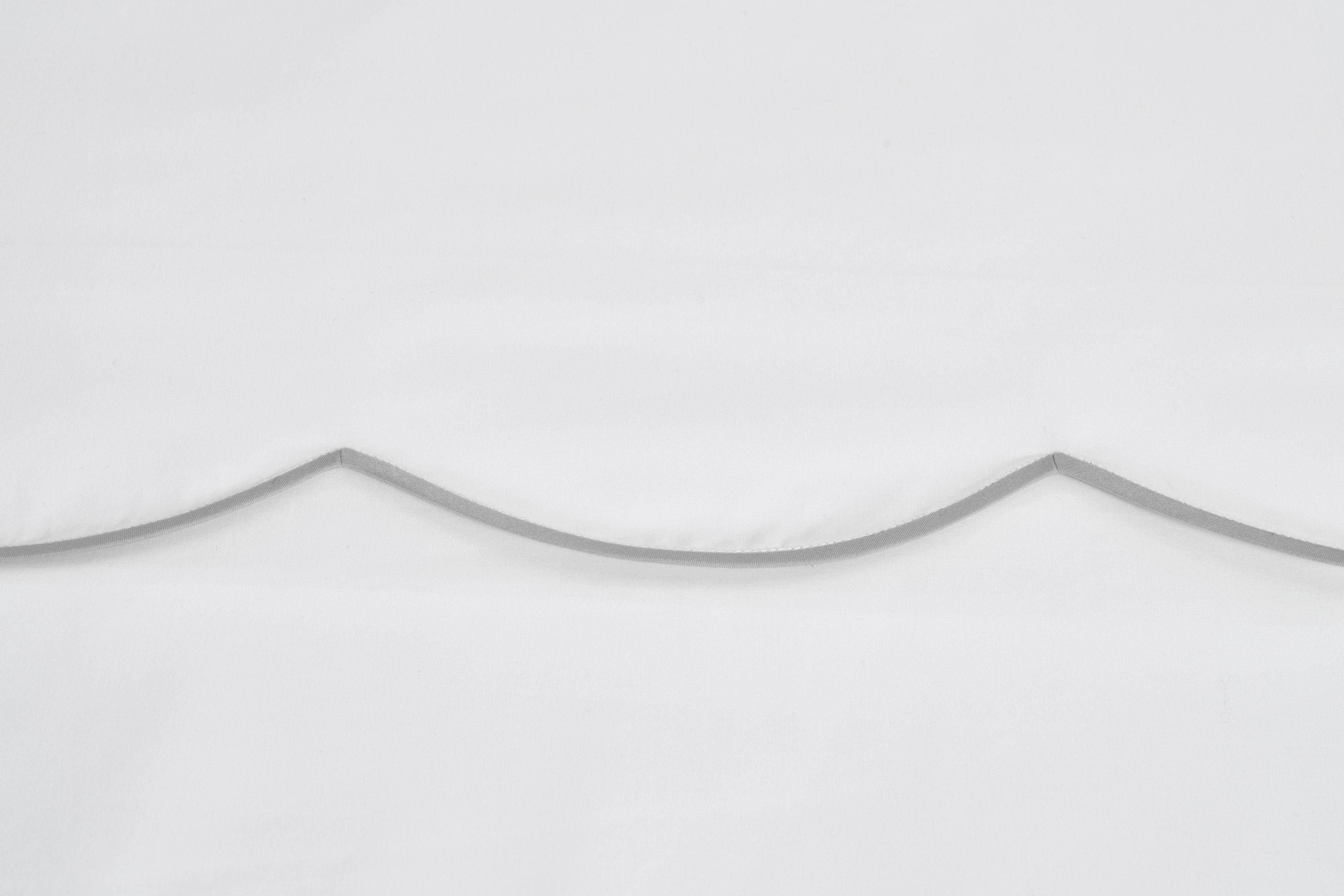 White with #35 Light Grey Scallop Bed Linens