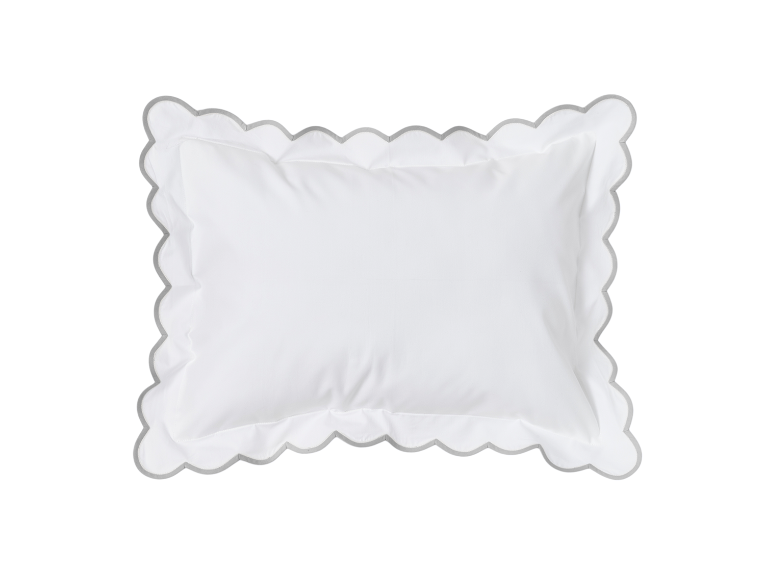 White with #35 Light Grey Scallop Bed Linens