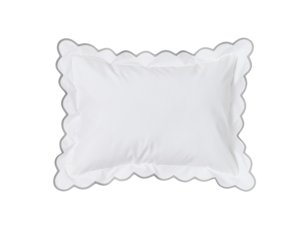 White with #35 Light Grey Scallop Bed Linens