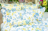 Pois de Senteur Blue/Yellow Wavy Bed Linens