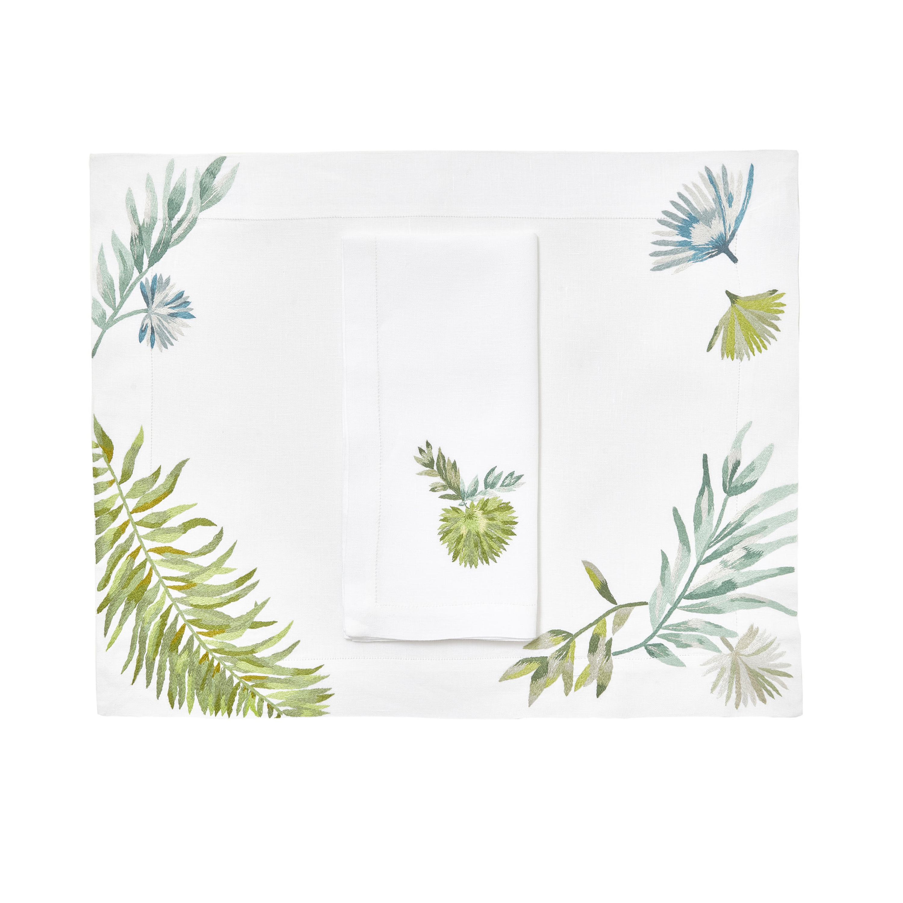 Tempête Tropicale Emb. Placemat/Napkin Sets