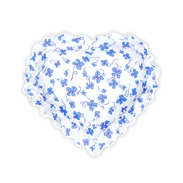 Trèfles Blue Heart-Shaped Sham