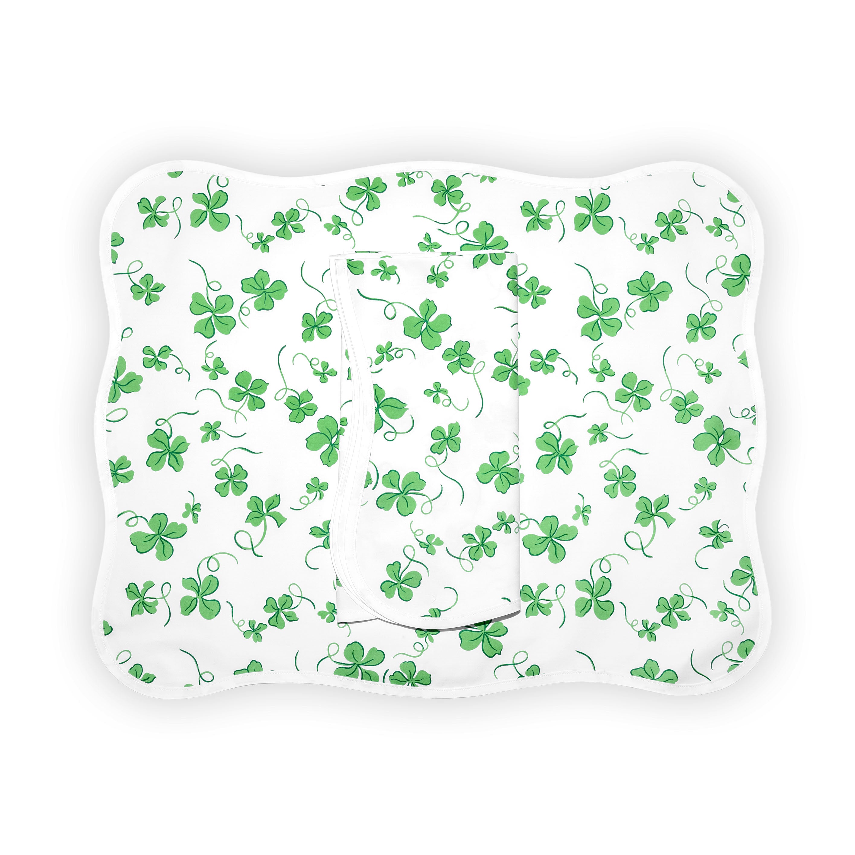 Trèfles Green Printed Placemat/Napkin Sets