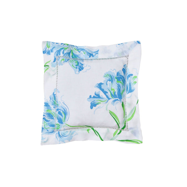 Tulipe Perroquet Blue Emb. Square Sachet