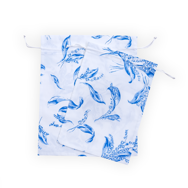 Muguet Blue Printed Lingerie Bags