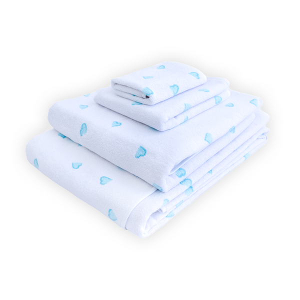 Coeurs Turquoise Towels