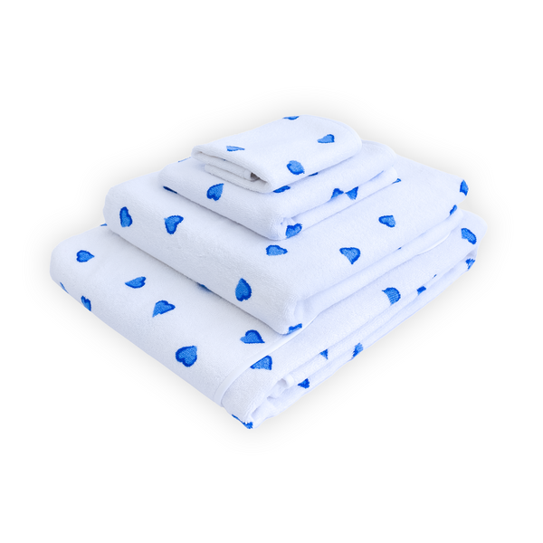 Coeurs Blue Towels