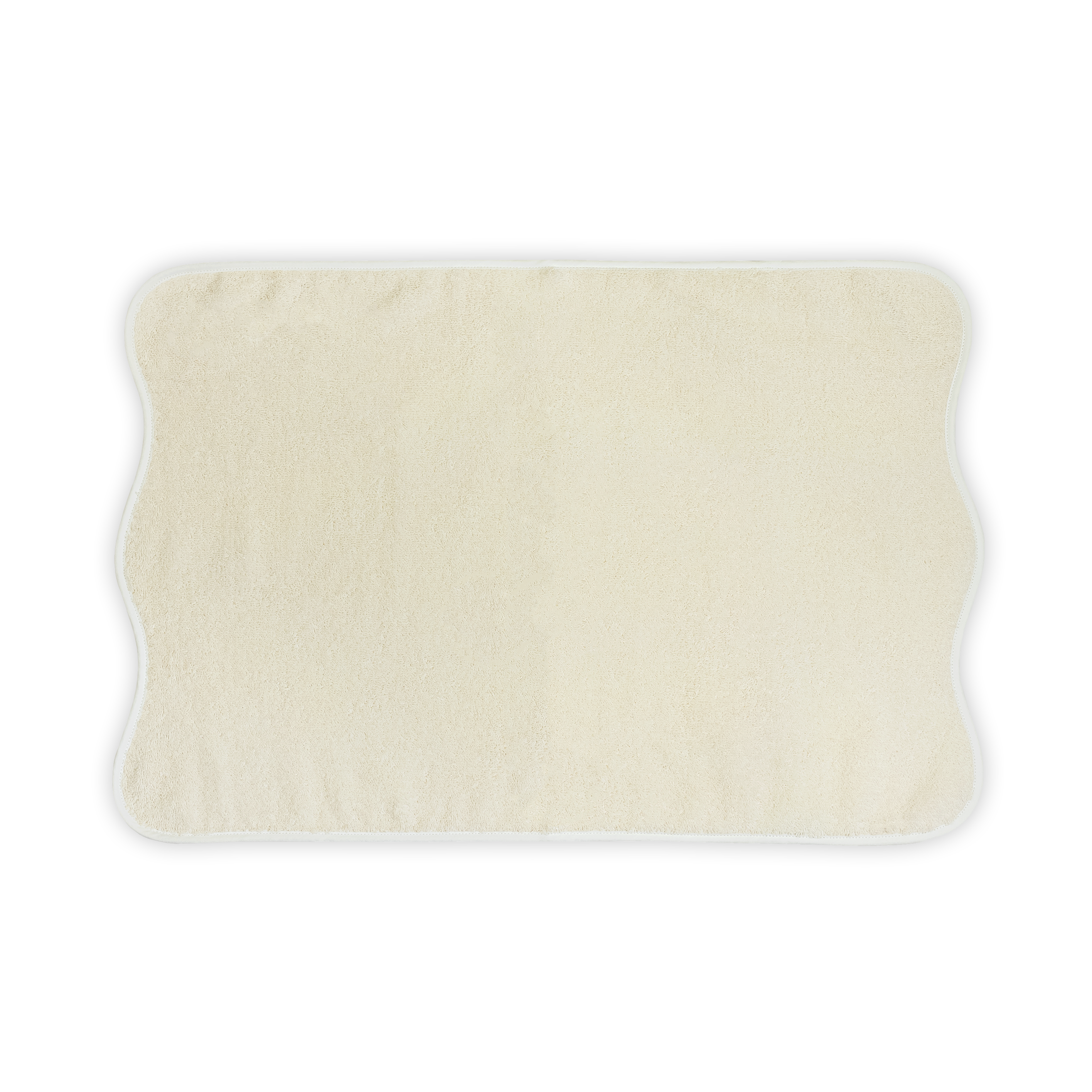 Solid #626 Ivory with Wavy White Towels