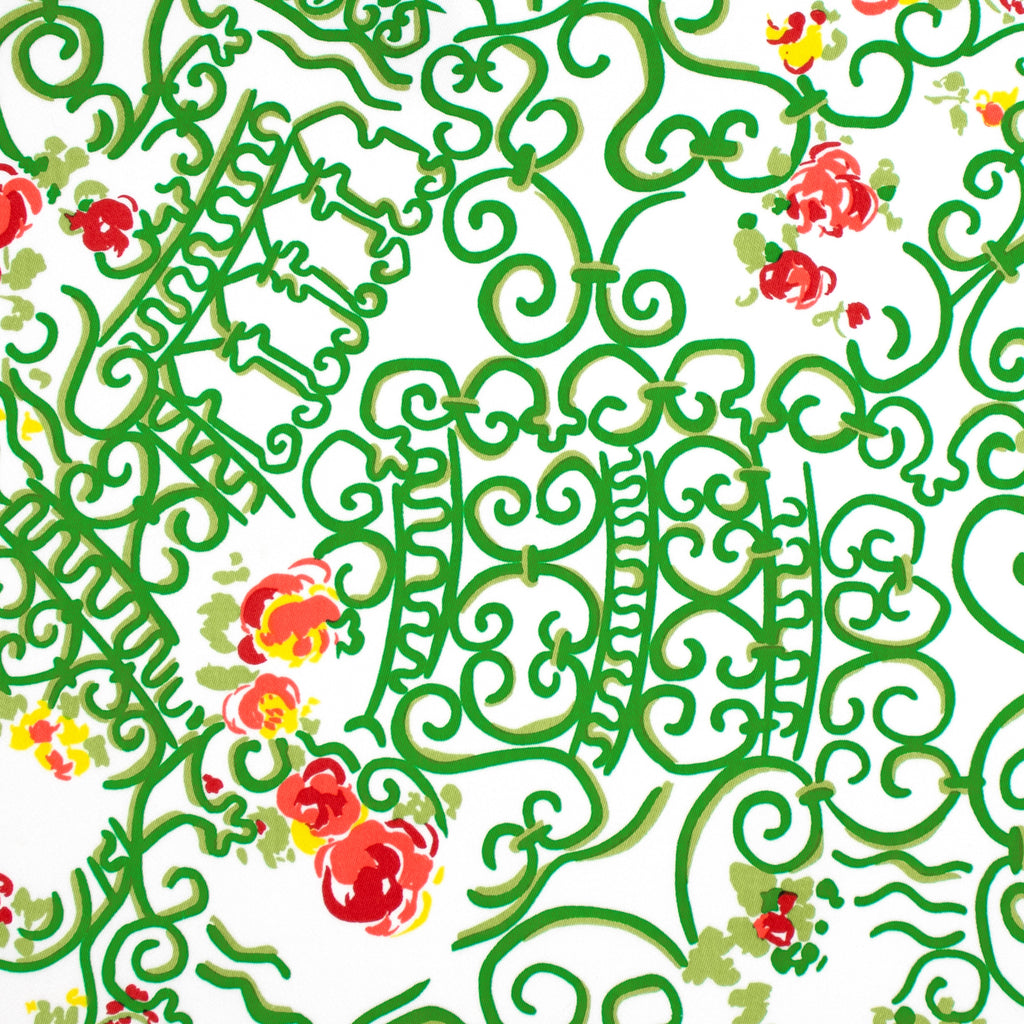 Fer Forgé Fleuri Green/Red Printed Tablecloths