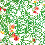 Fer Forgé Fleuri Green/Red Printed Tablecloths