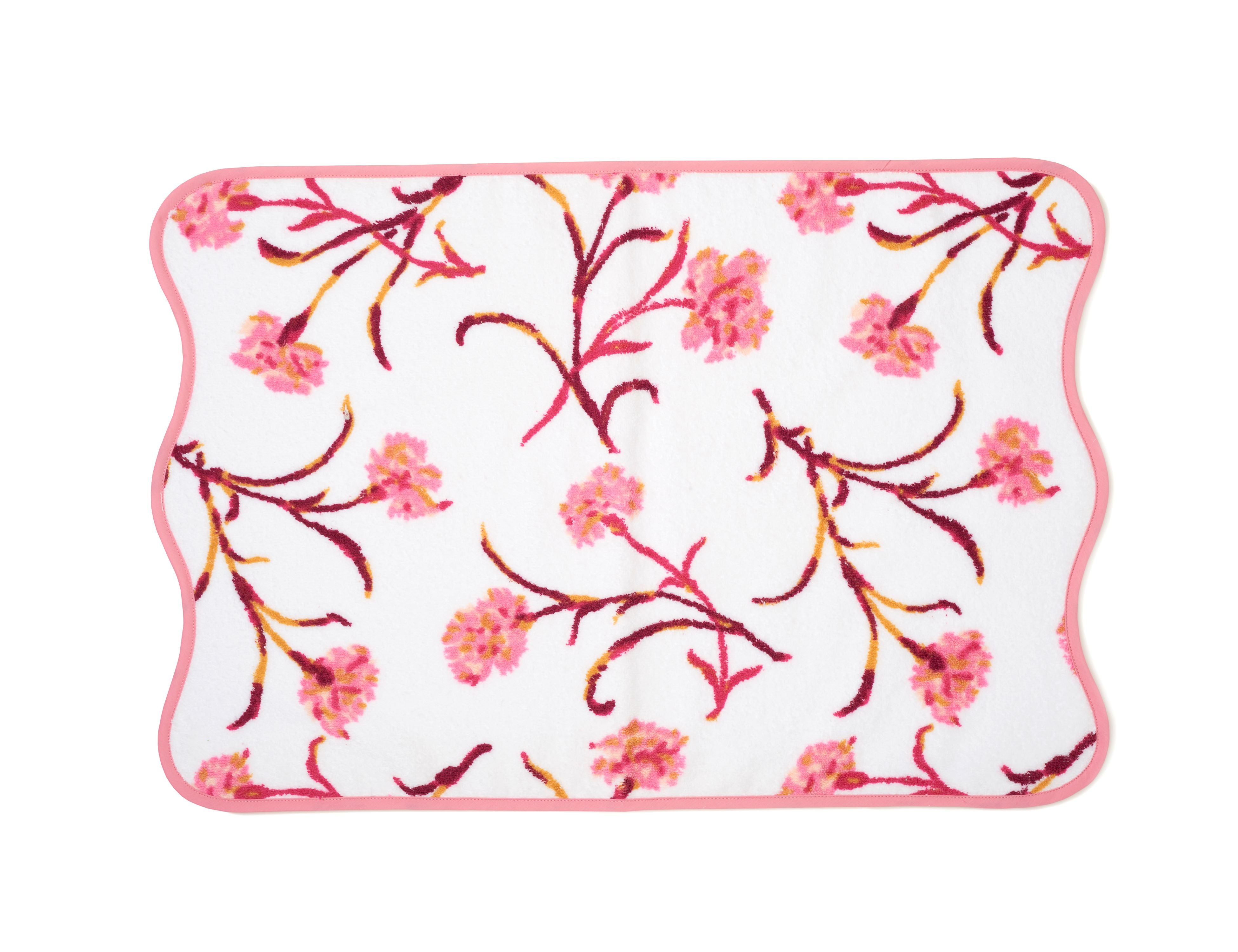 Carnations Pink/Burgundy Towels