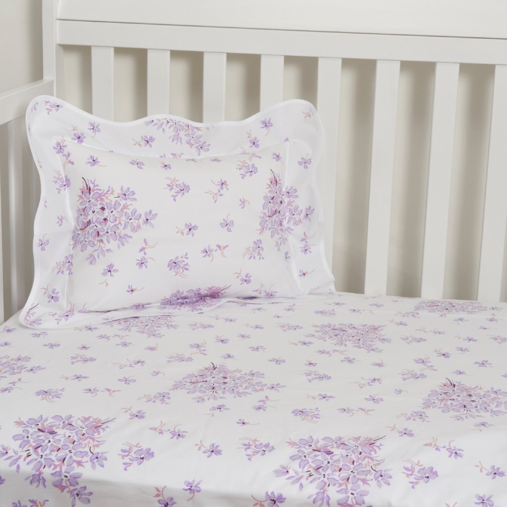 Violettes Lilac Fitted Crib Sheet