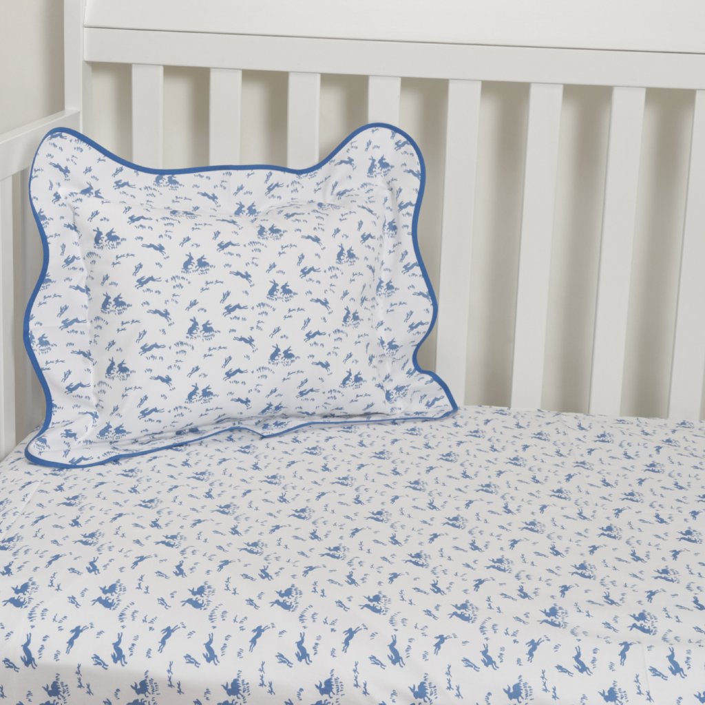 Lapins Blue Fitted Crib Sheet