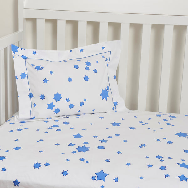 Etoiles Blue Fitted Crib Sheet