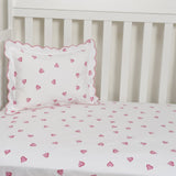 Coeurs Pink Crib Sheets