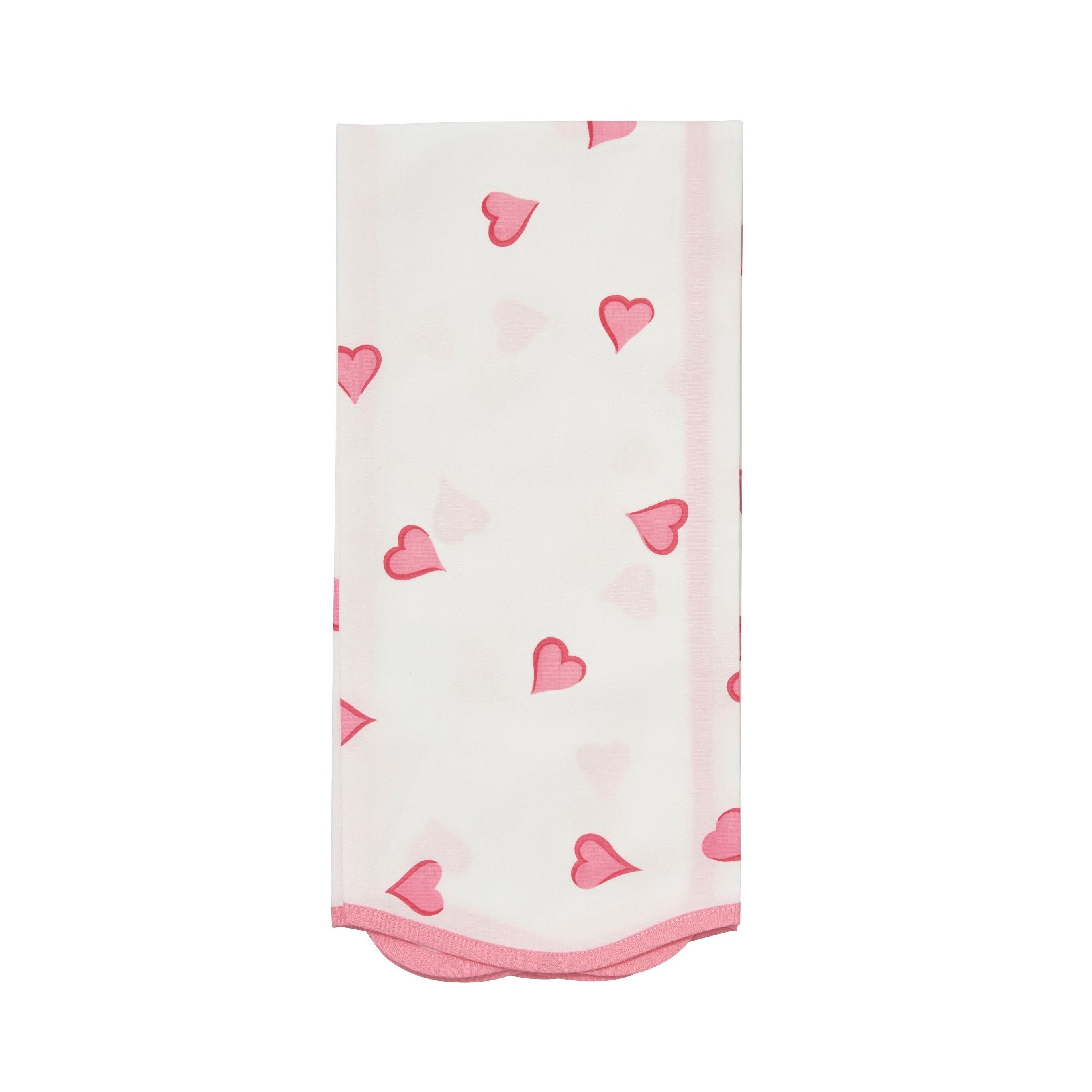 Coeurs Pink Printed Guest Towels