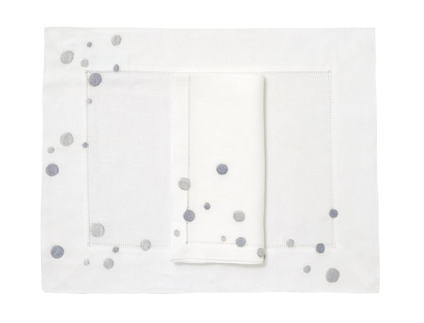 Confettis Grey Emb. Placemat/Napkin Set