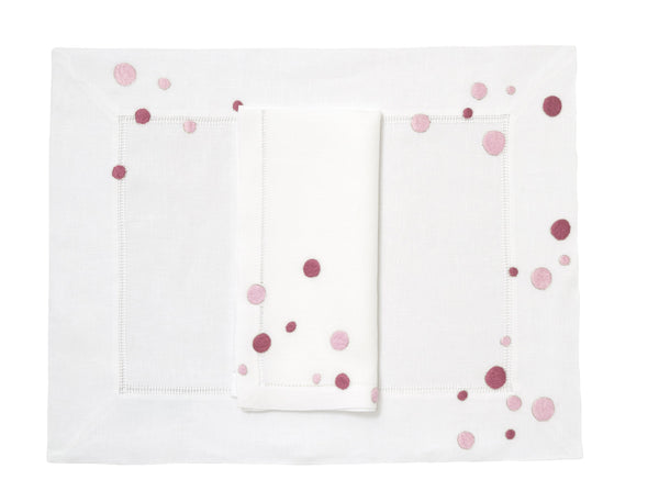 Confettis Pink Emb. Placemat/Napkin Sets