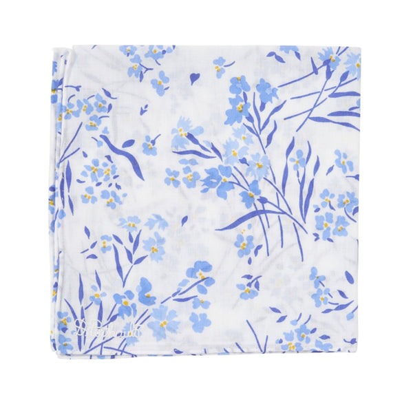 Printed Fleurs des Champs Blue Handkerchief