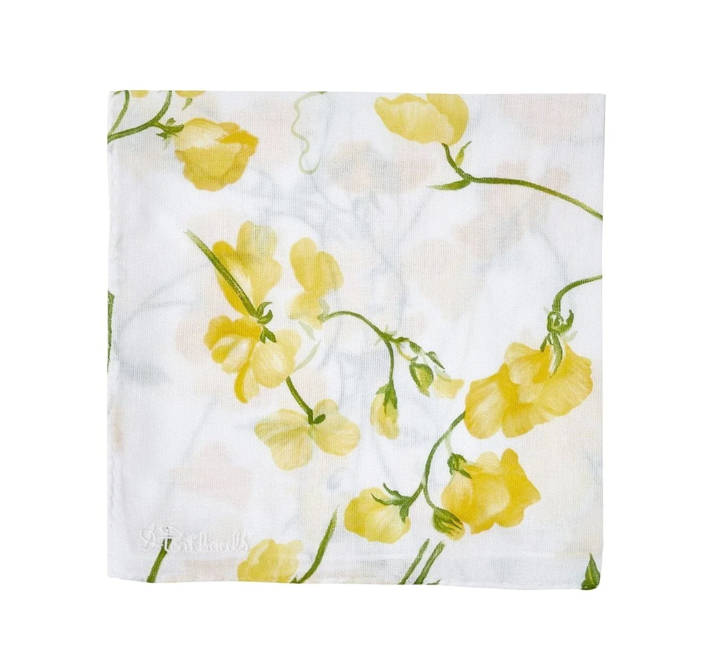 Printed Pois de Senteur Yellow Handkerchief