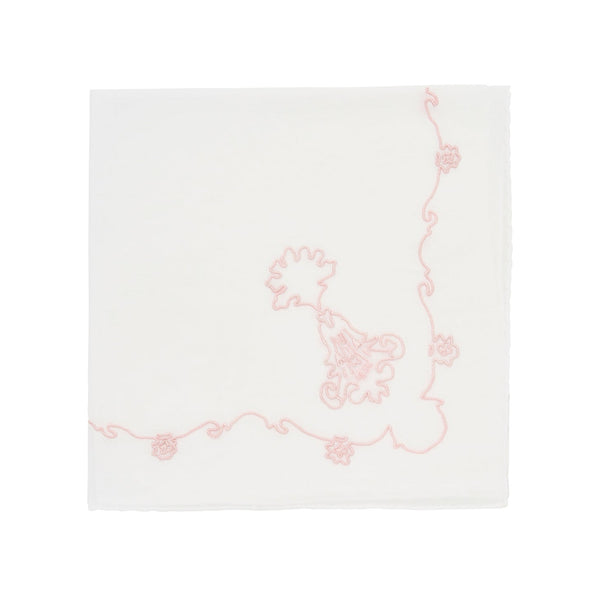 Embroidered Marie Antoinette Pink Handkerchief